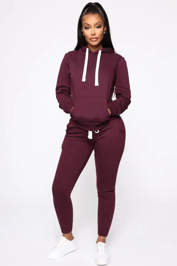 Relaxed Vibe Solid Hoodie - Plum