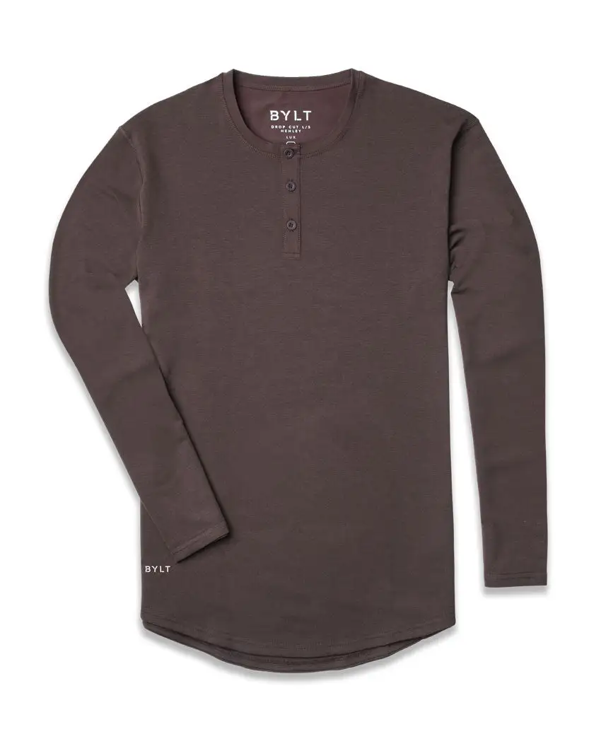 Henley Drop-Cut Long Sleeve: Lux
