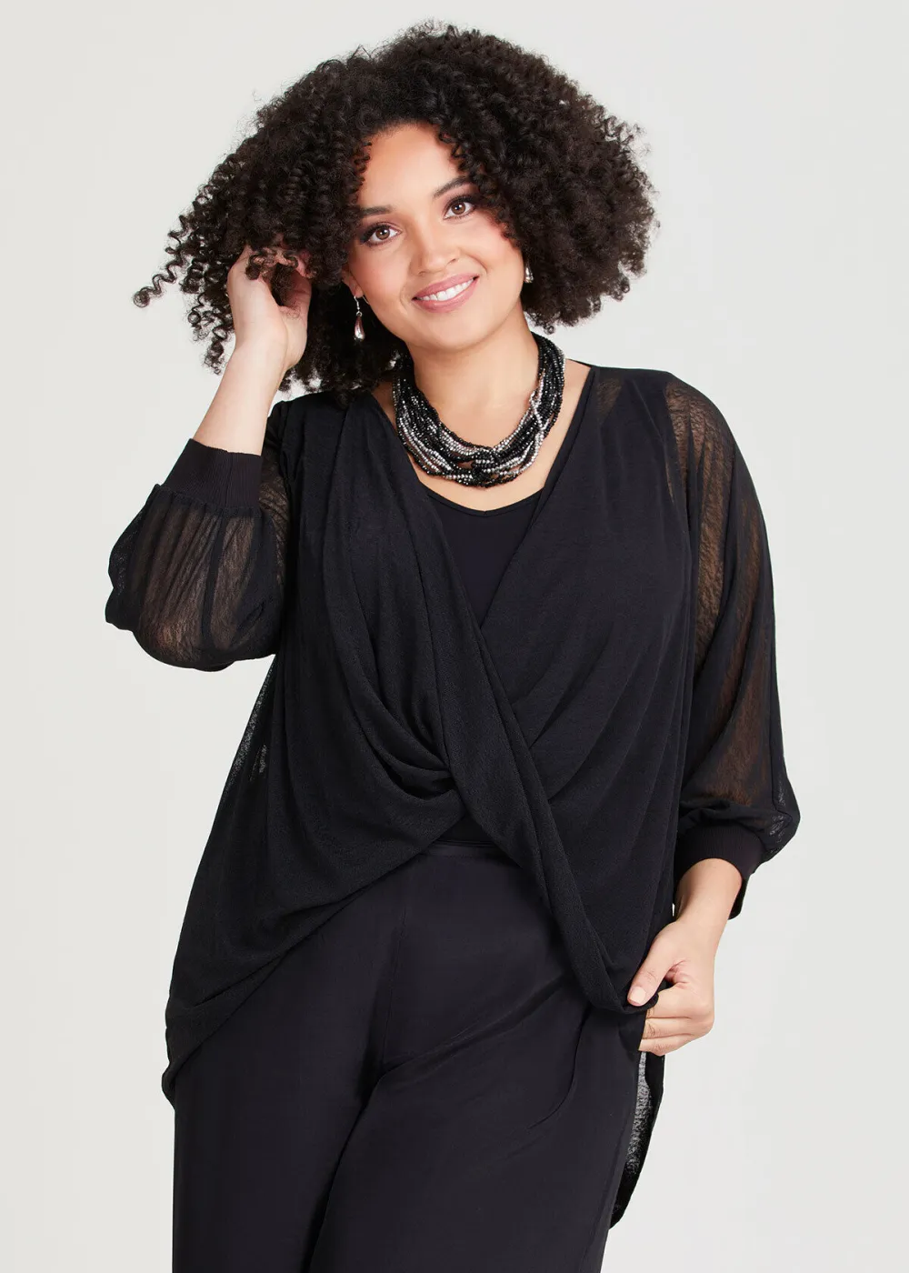 Mesh Wrap Overlay Top