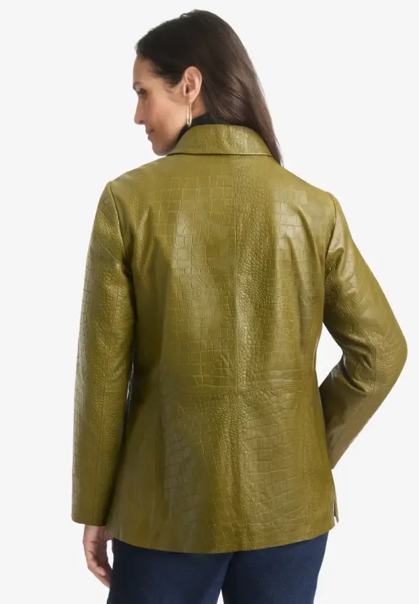 Croc Leather Blazer