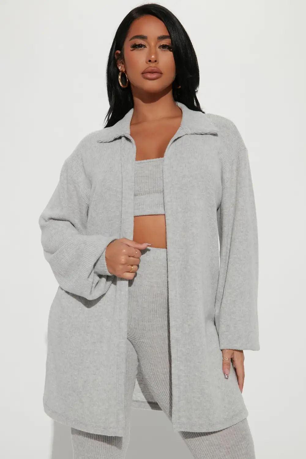 Easy Weekend 3 Piece Legging Set - Heather Grey