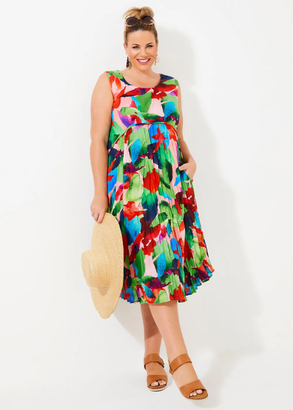 Cotton Bright Floral Dress