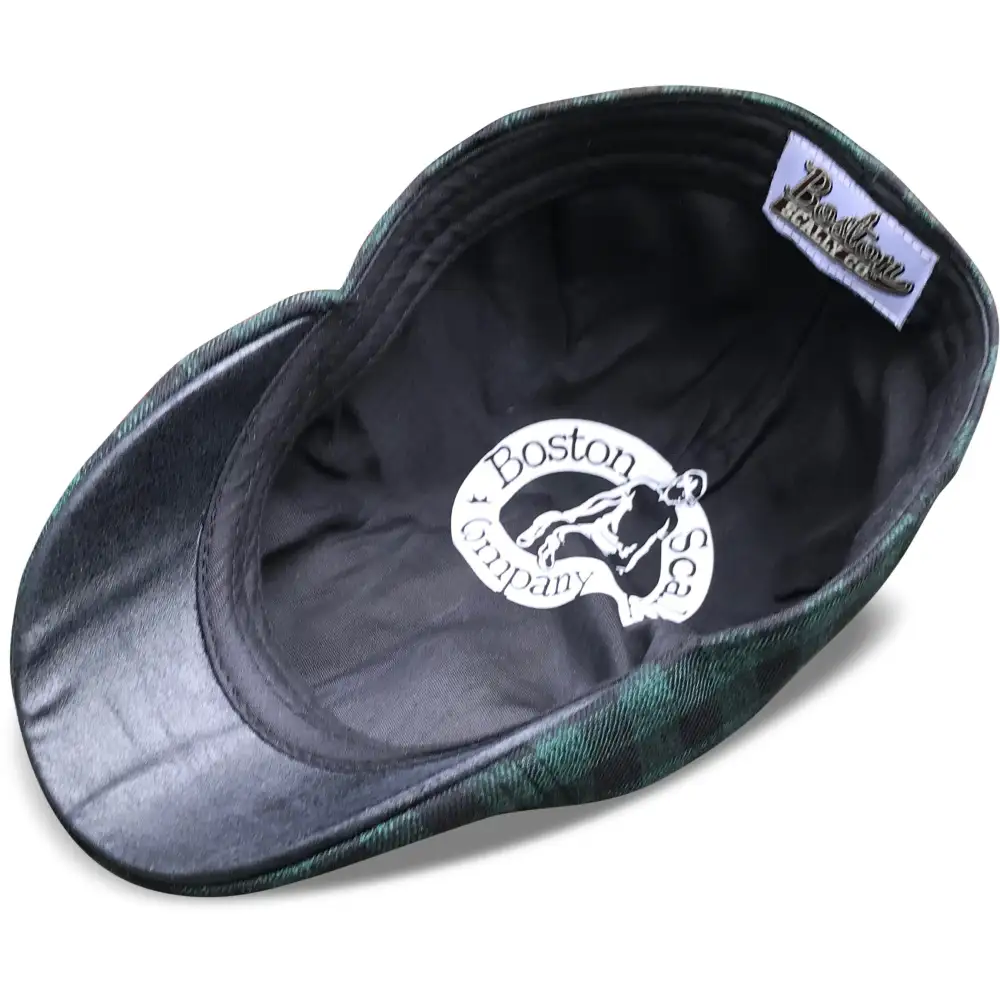 The Brogue Boston Scally Cap - Forest Green & Black Plaid