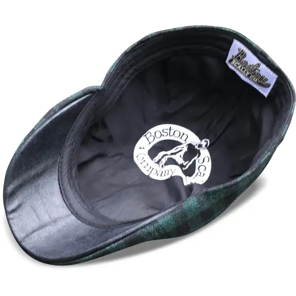 The Brogue Boston Scally Cap - Forest Green & Black Plaid