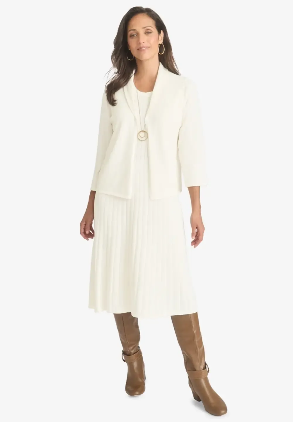 2-Piece Sweater Jacket Dress