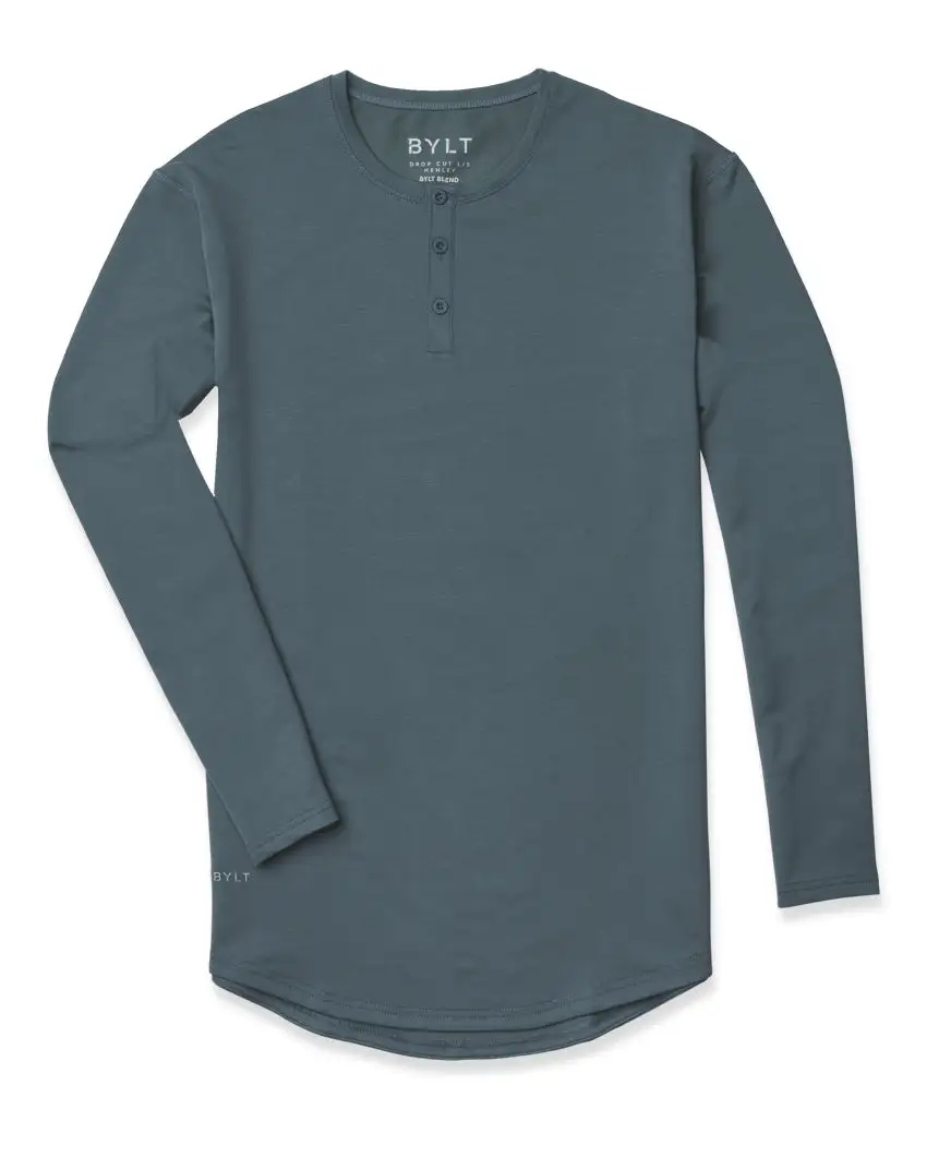 Henley Drop-Cut Long Sleeve: Bylt Signature