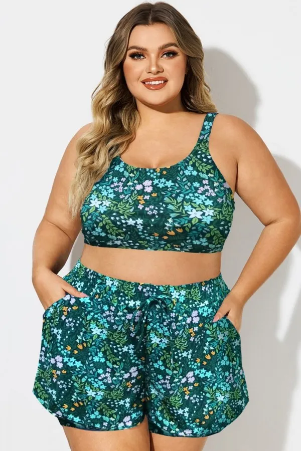 Cottage Floral Wide Strap Women Bikini Top