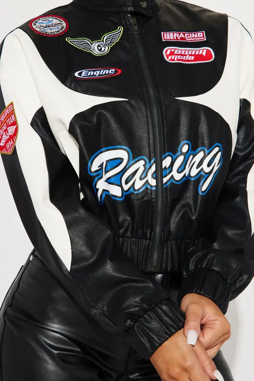 Racer Girl Bomber Jacket - Black/combo