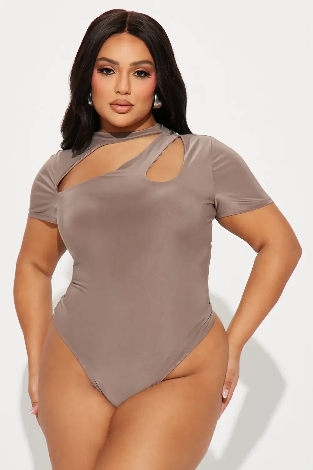 Keilani Short Sleeve Bodysuit - Mocha