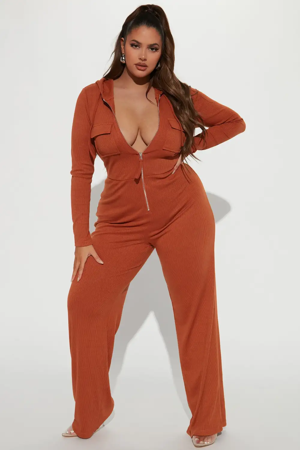 Ready For The Weekend Ribbed Jumpsuit - Camel
