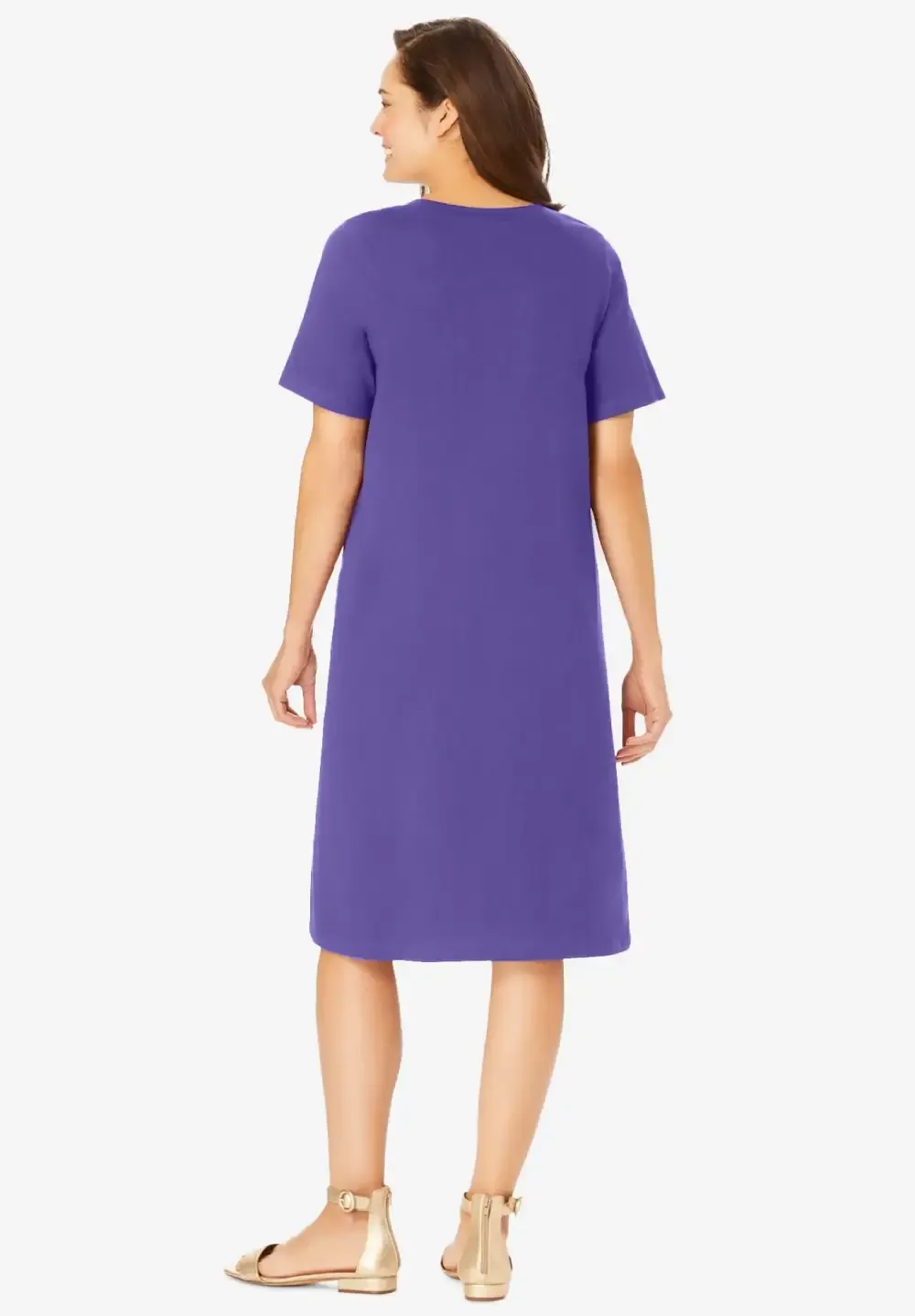 Perfect Short-Sleeve Crewneck Tee Dress