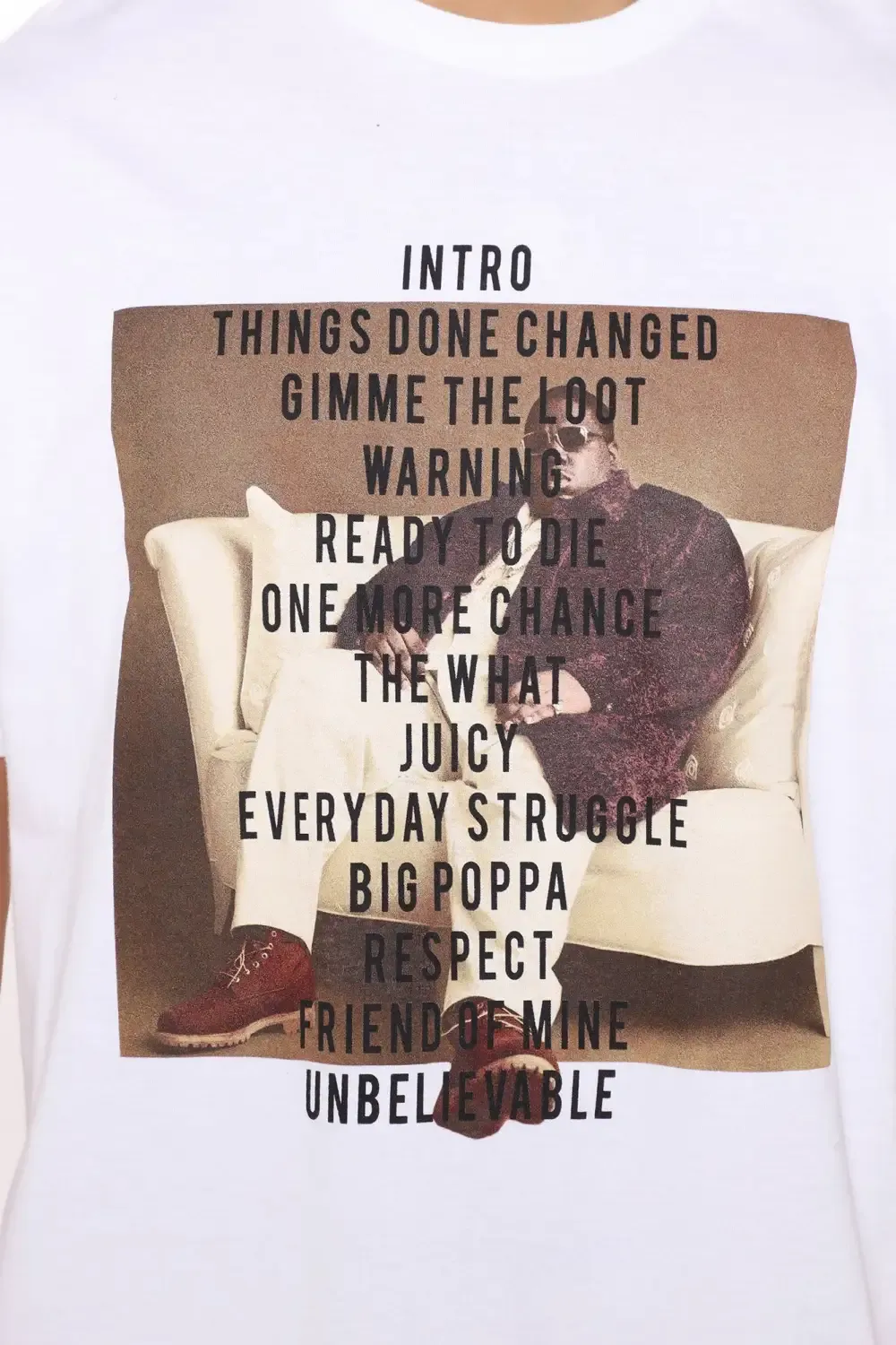 Biggie Lyrical Short Sleeve Tee - White