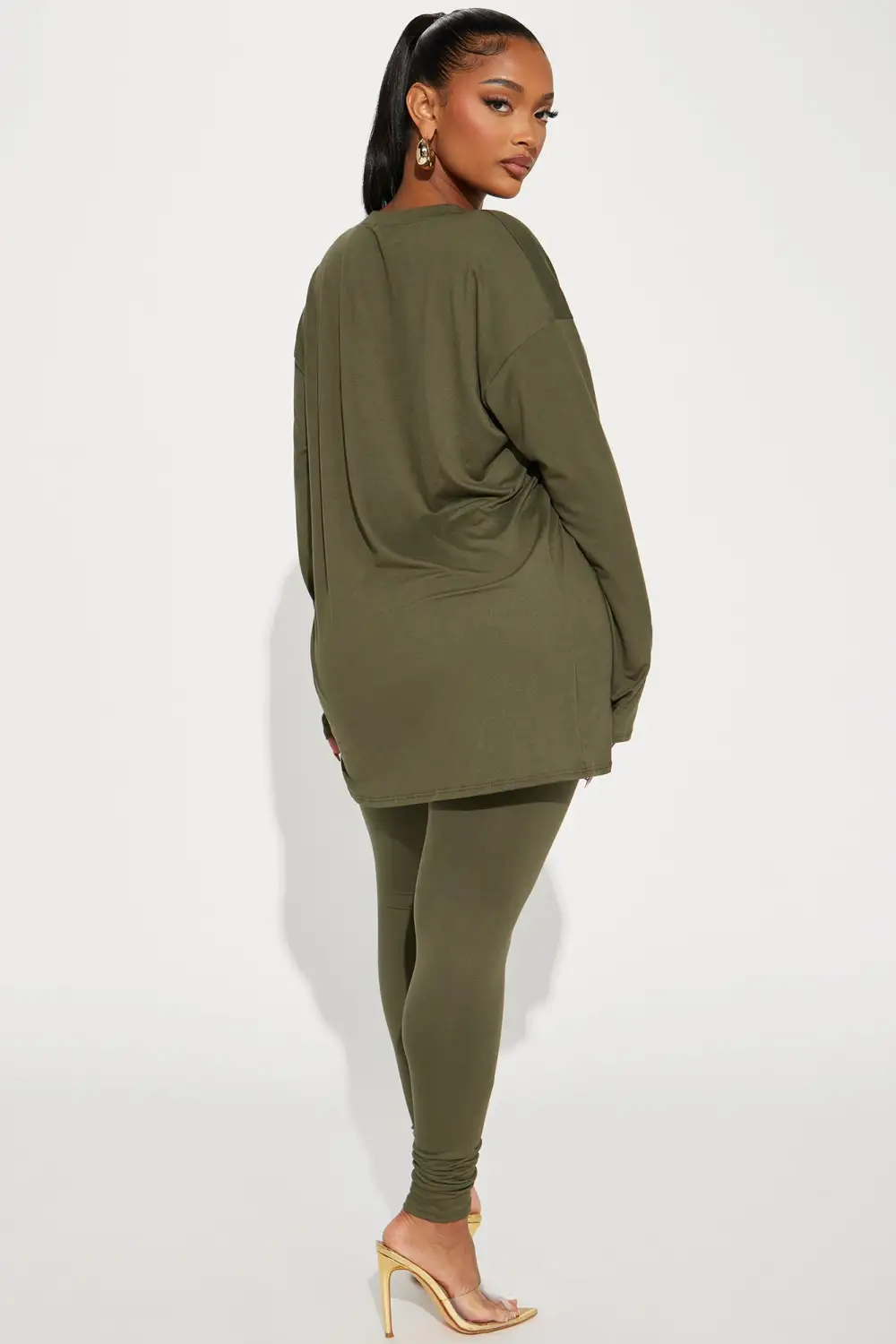 Weekend Vibes Long Sleeve Set - Olive