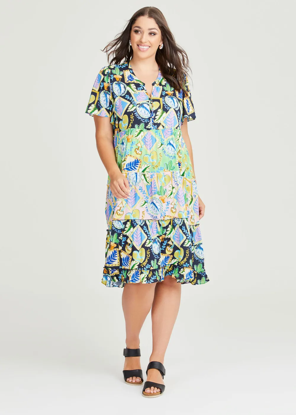 Natural Tropical Mix Dress