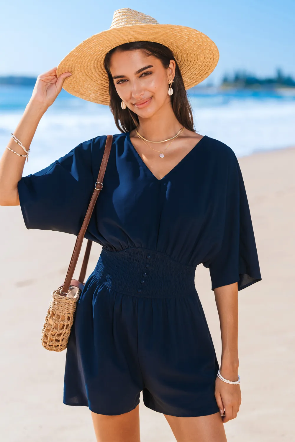Hourglass Effect Blue Romper