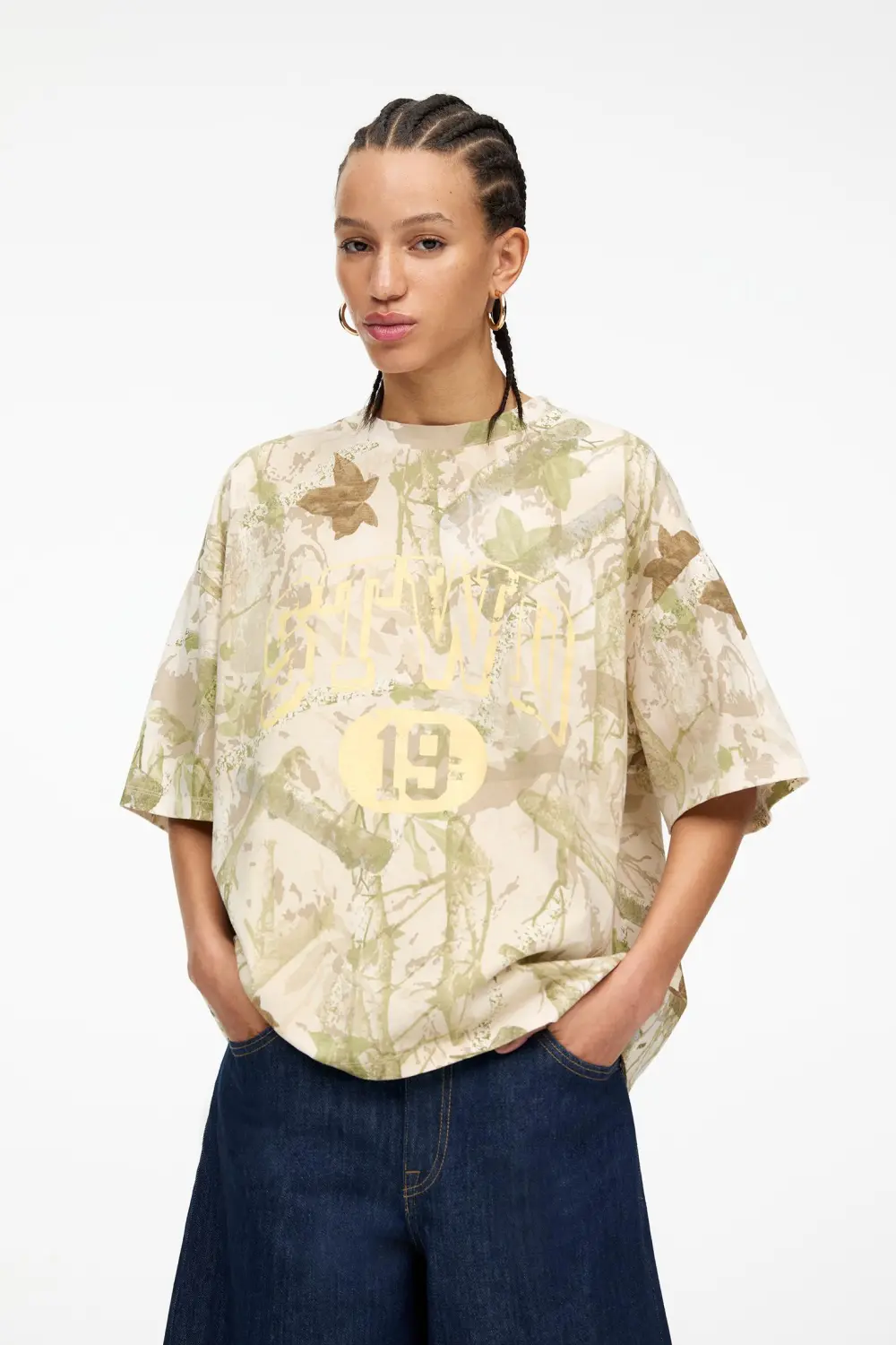 Camiseta STWD estampado hojas