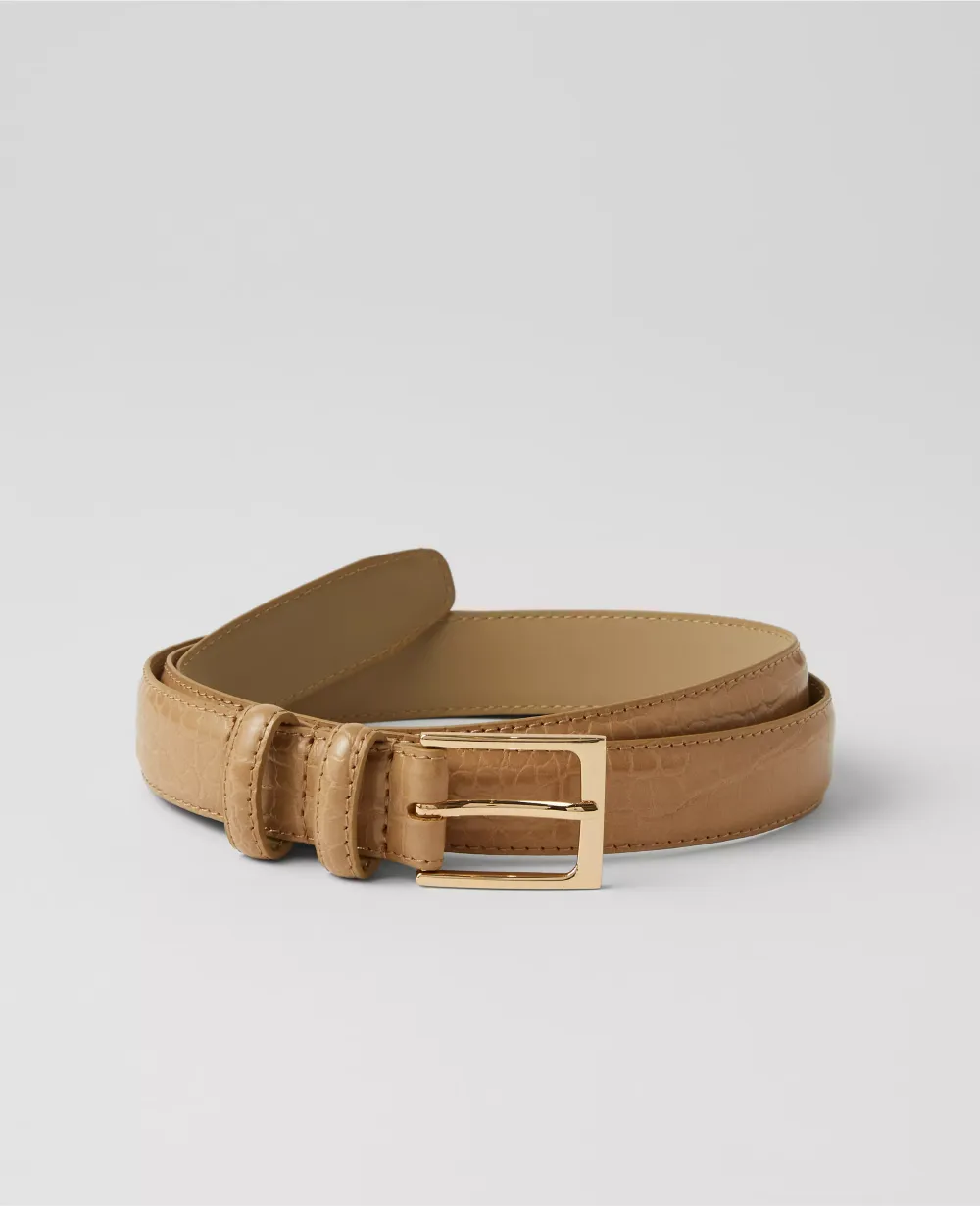 Embossed Rectangle Buckle Belt