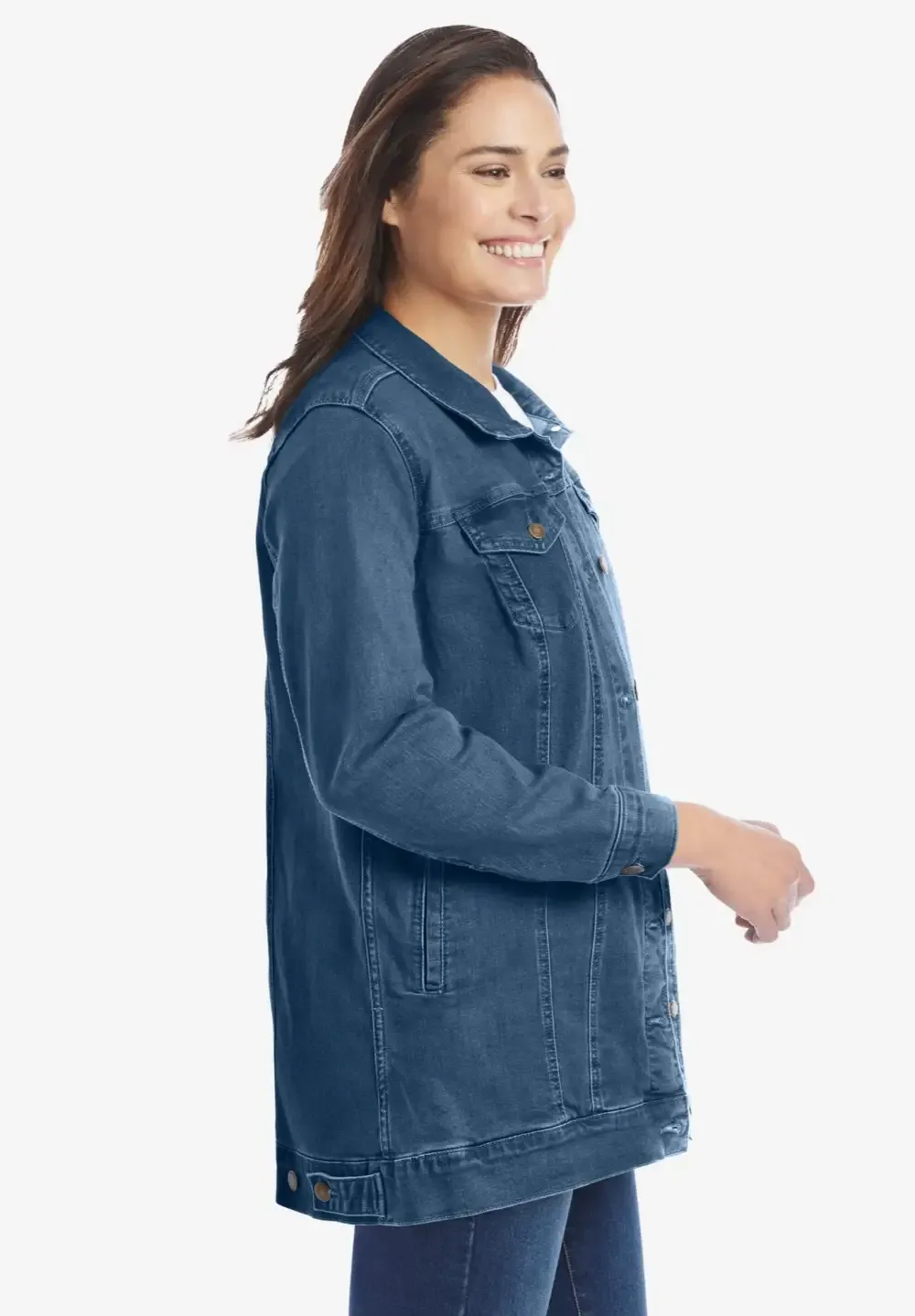 Long Stretch Denim Jacket