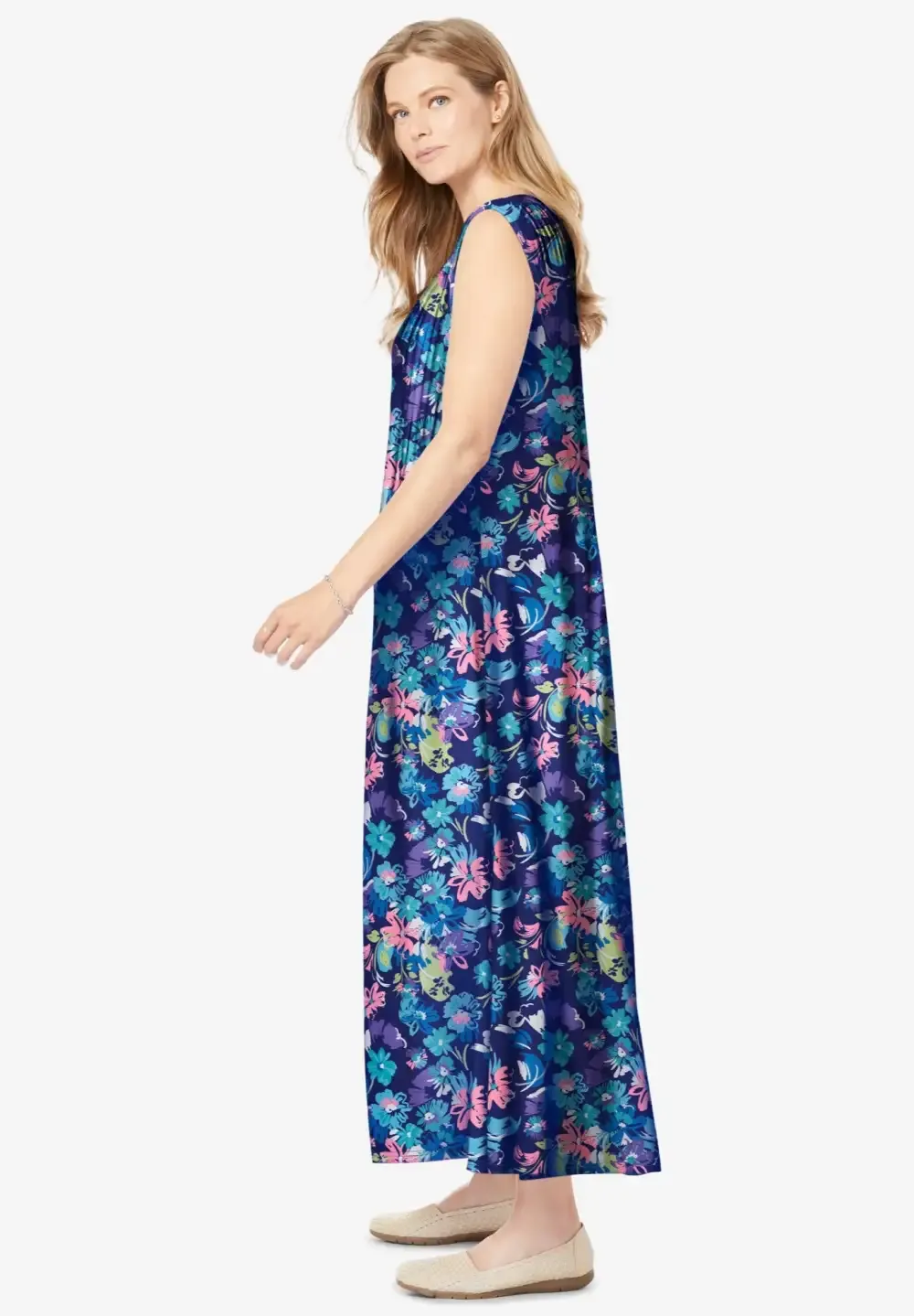 Pintucked Sleeveless Dress