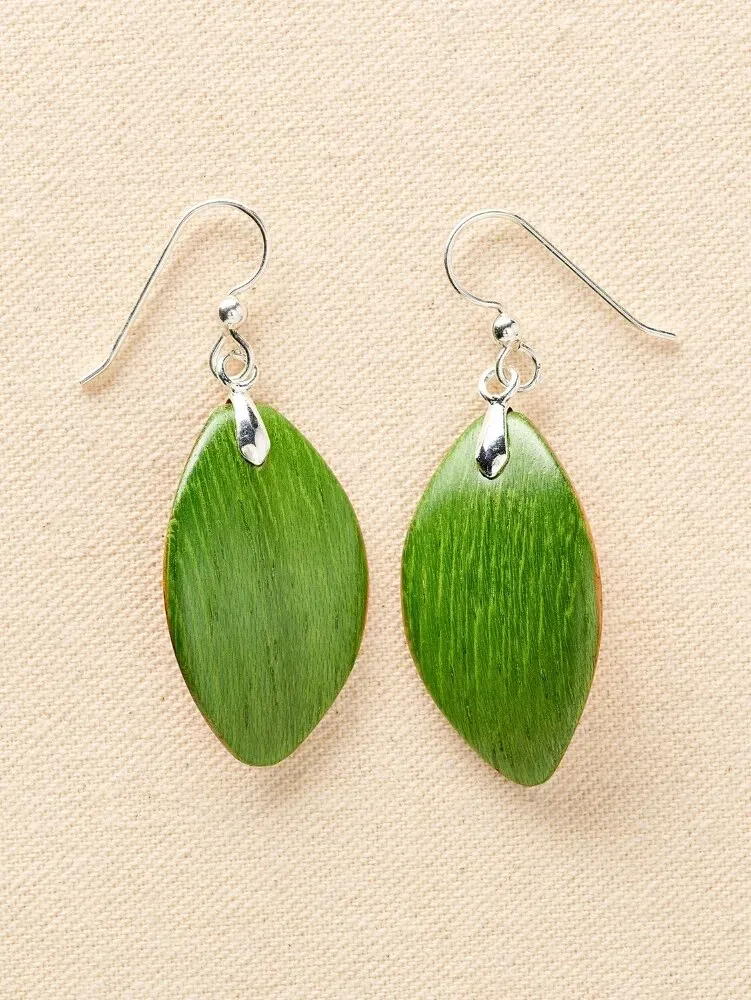 Forest Dreams Mini Leaf Wood Drop Earrings