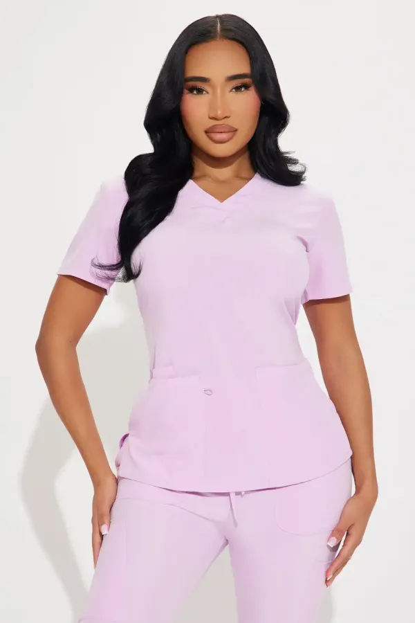 Working On It Stretch Uniform Scrub Jogger Set - Lilac