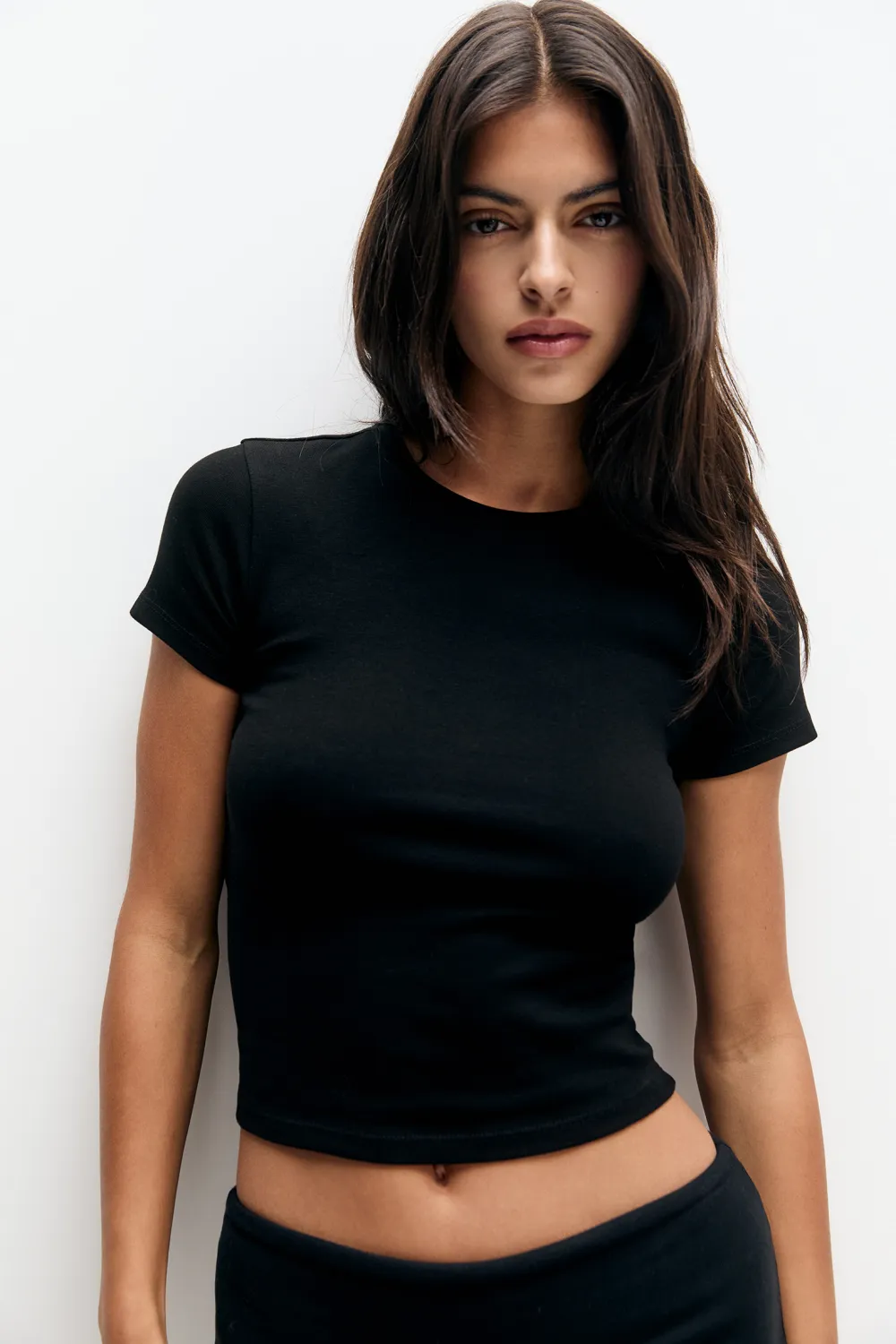 Camiseta básica ajustada manga corta