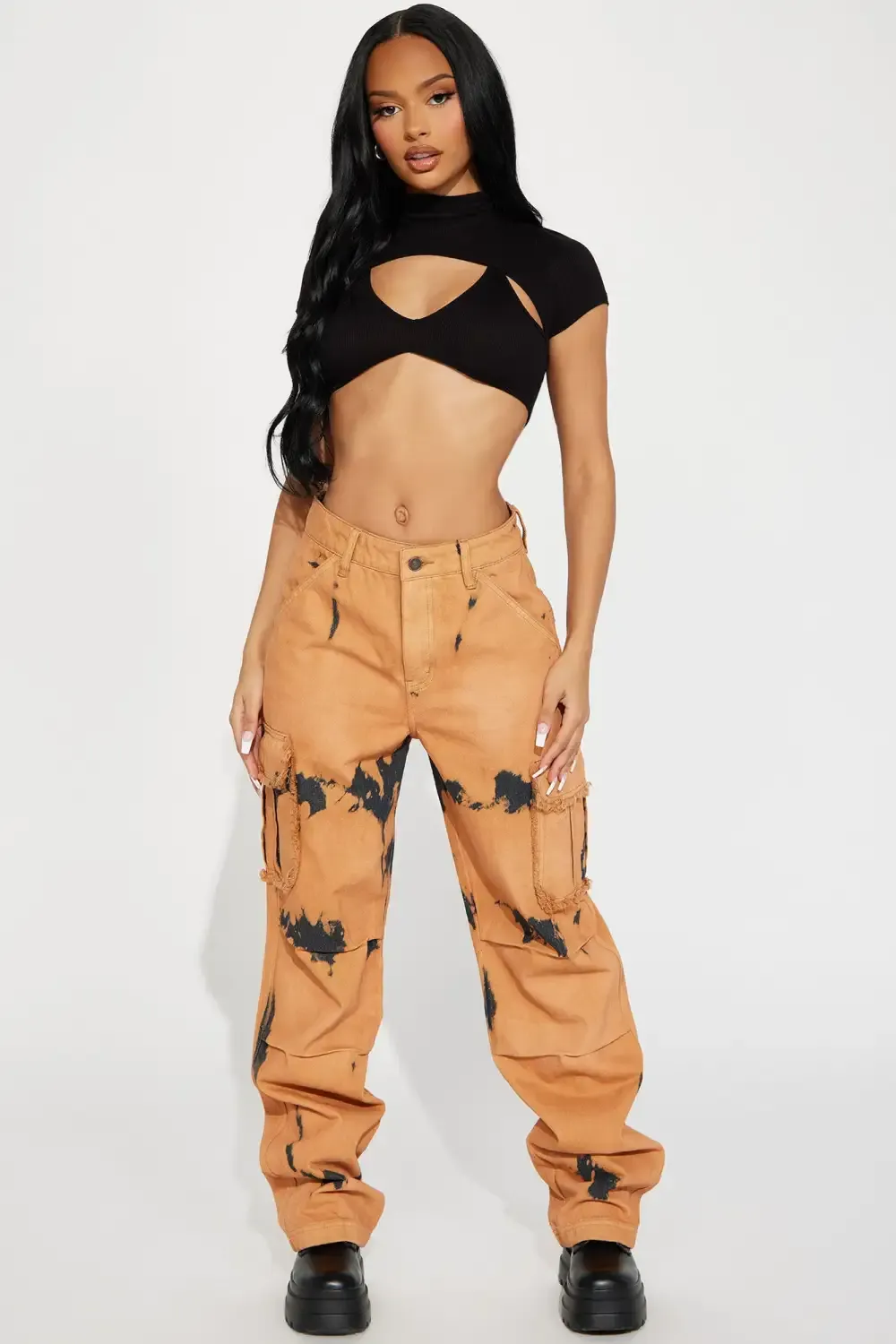 Mix It Up Non Stretch Cargo Jean - Tan