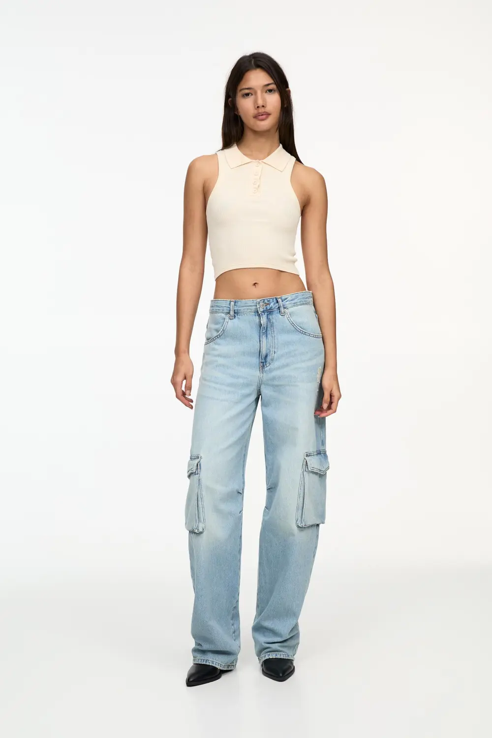 Polo collar top