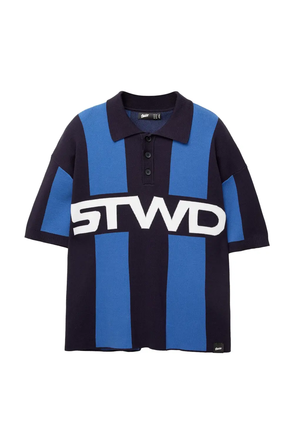 Striped STWD knit polo shirt