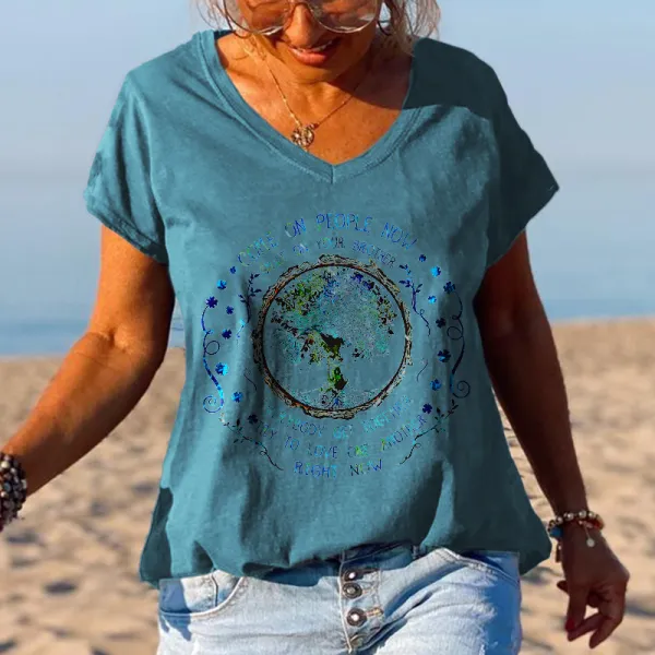 Smile On Your Brother Tree Of Green Printed Graphic Tees