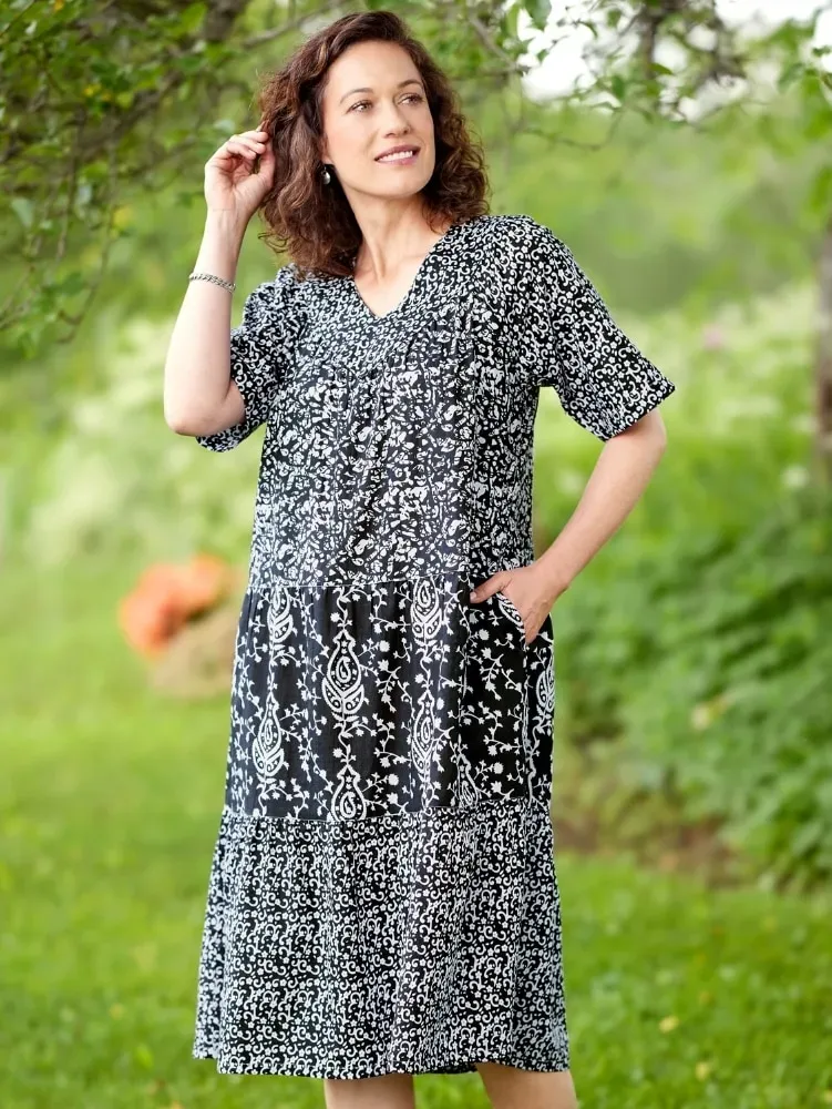 Flutter Sleeve Tiered Muumuu With Pockets