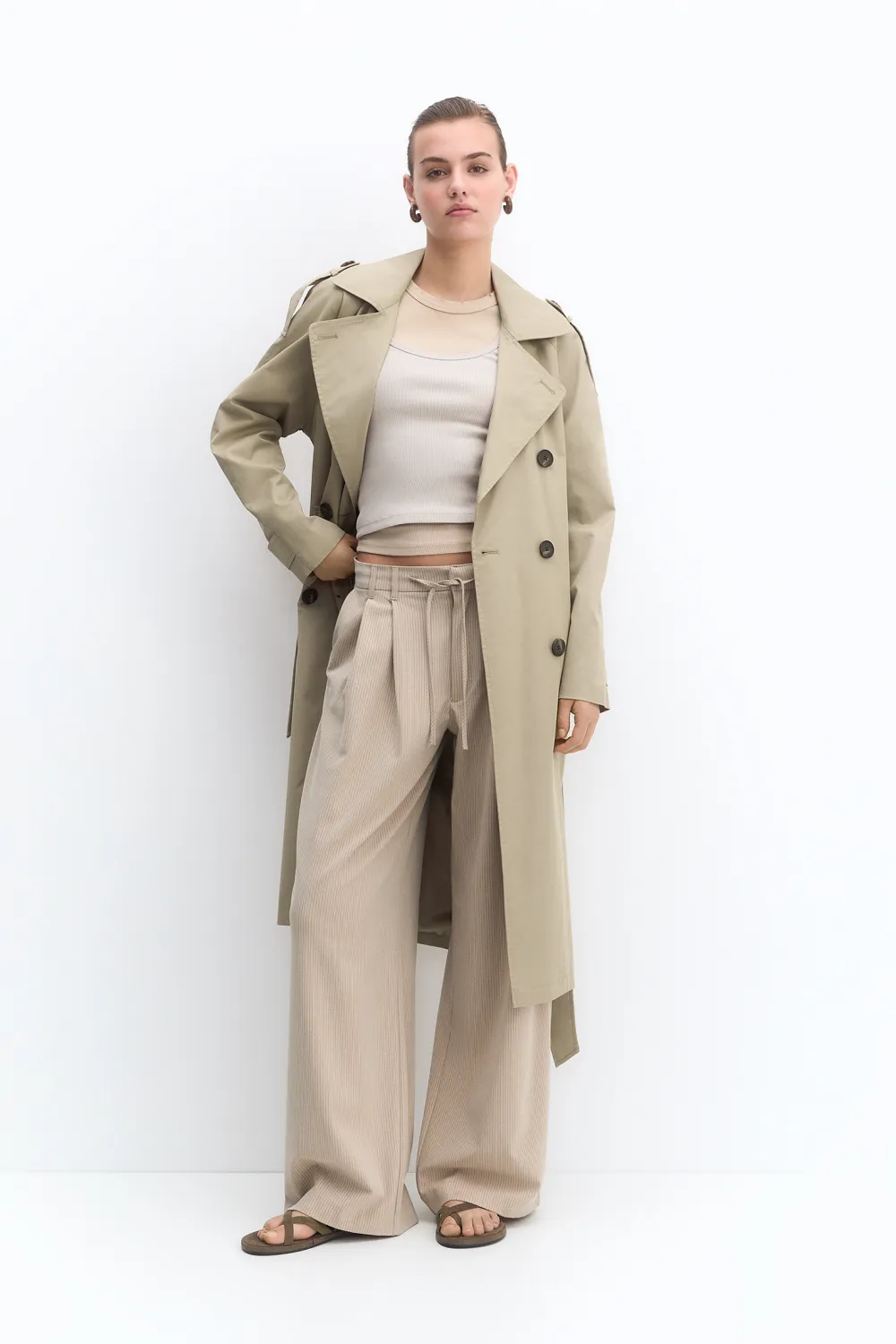 Gabardina cinturón