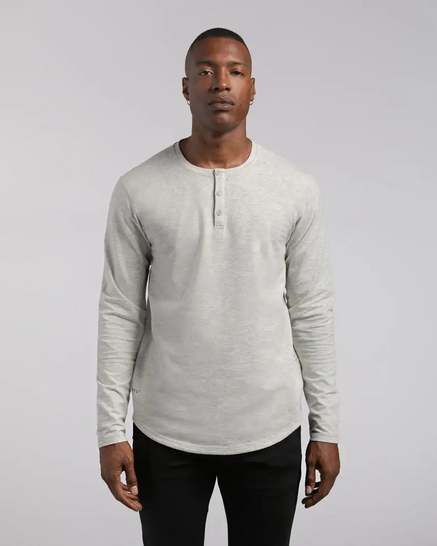 Henley Drop-Cut Long Sleeve: Lux