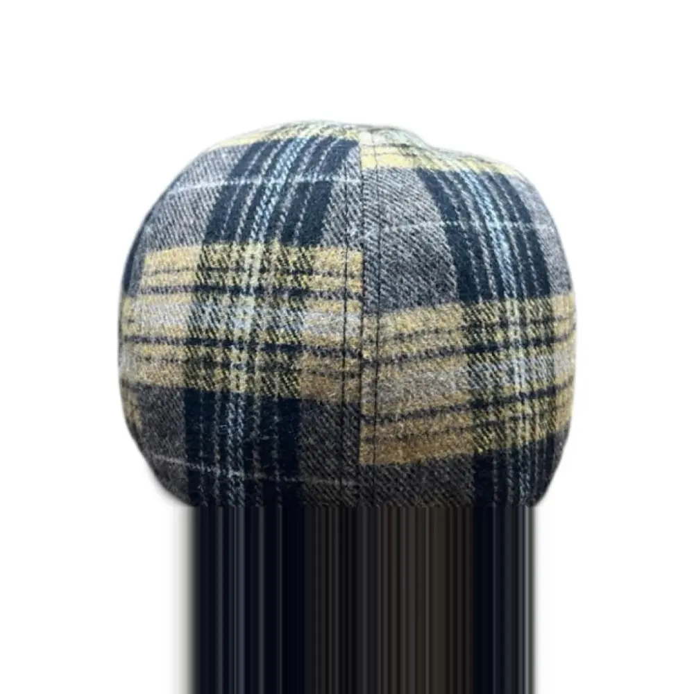 The Bruin Peaky Boston Scally Cap - Gold and Black Plaid