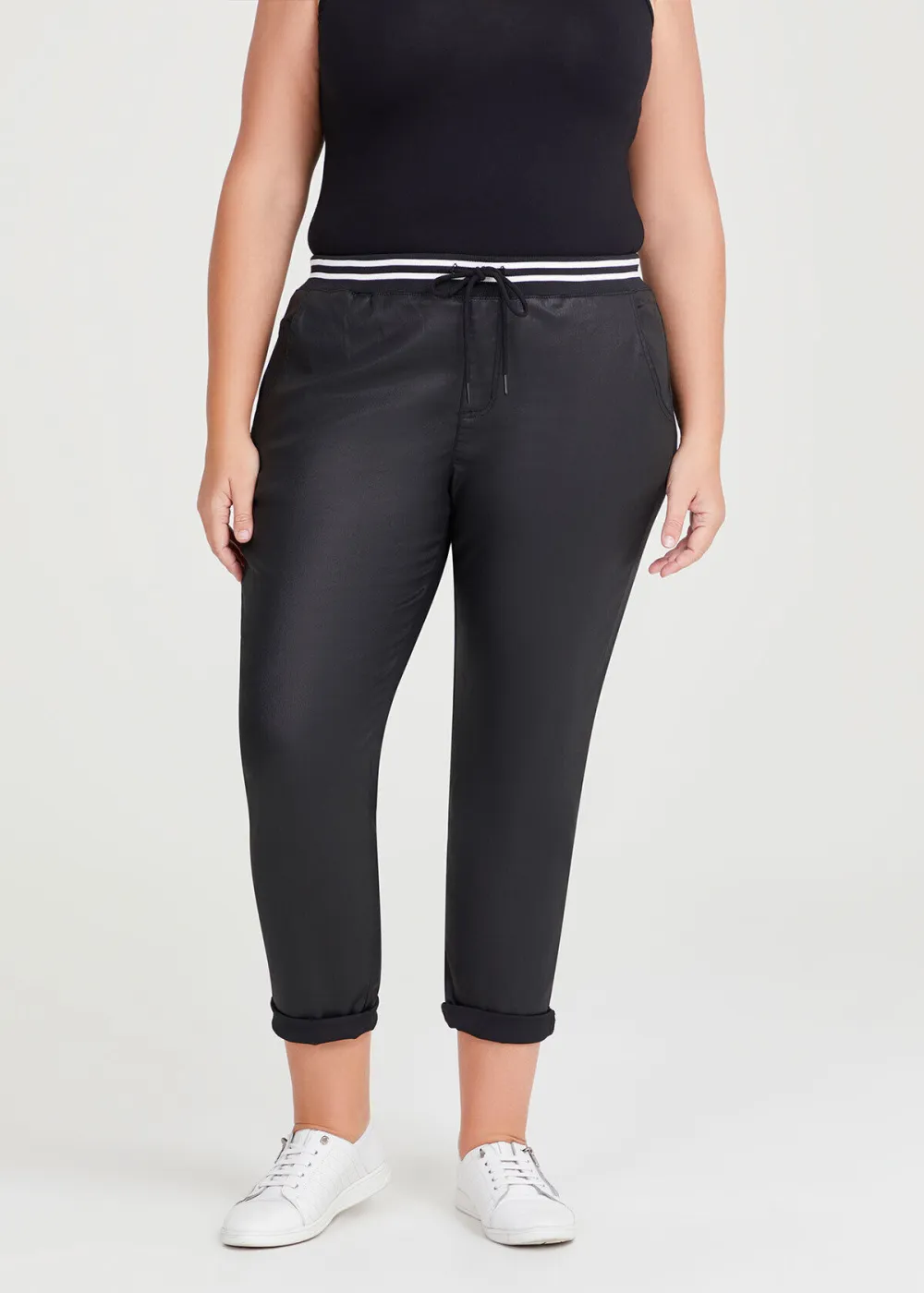 Coated Denim Pull On Jogger