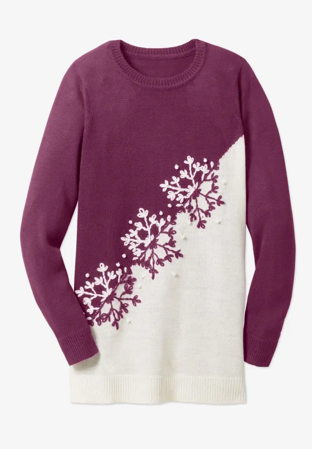 Snowflake Jacquard Pullover Sweater
