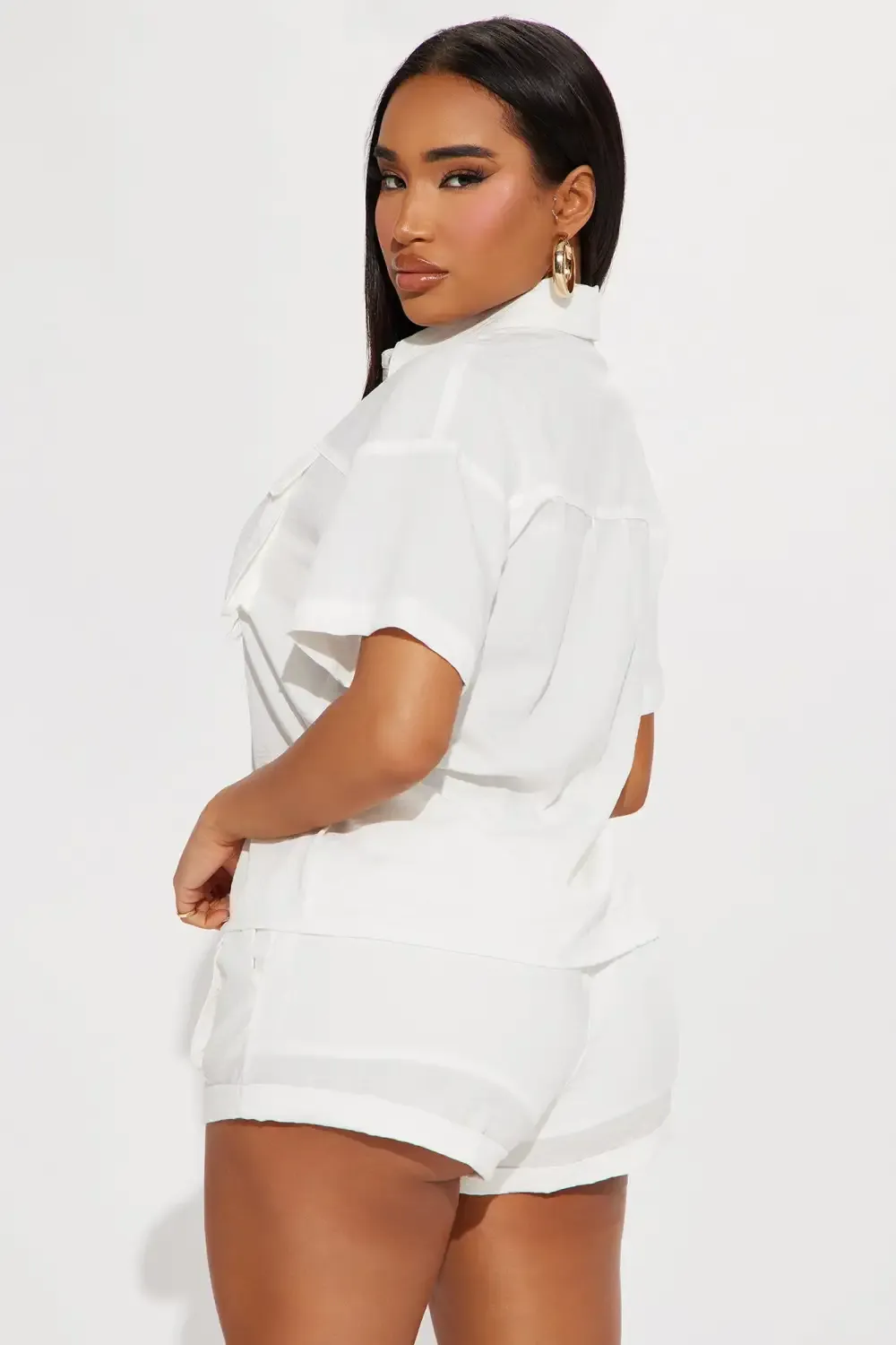 Chloe Cargo Short Set - White