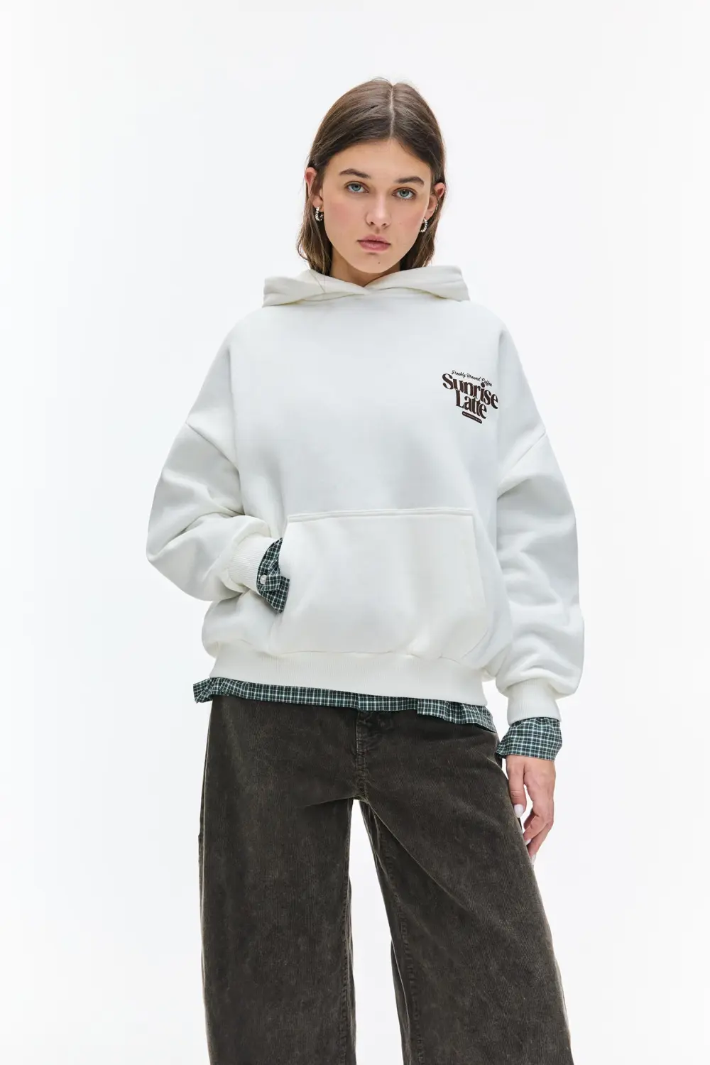 Sudadera gráfico café