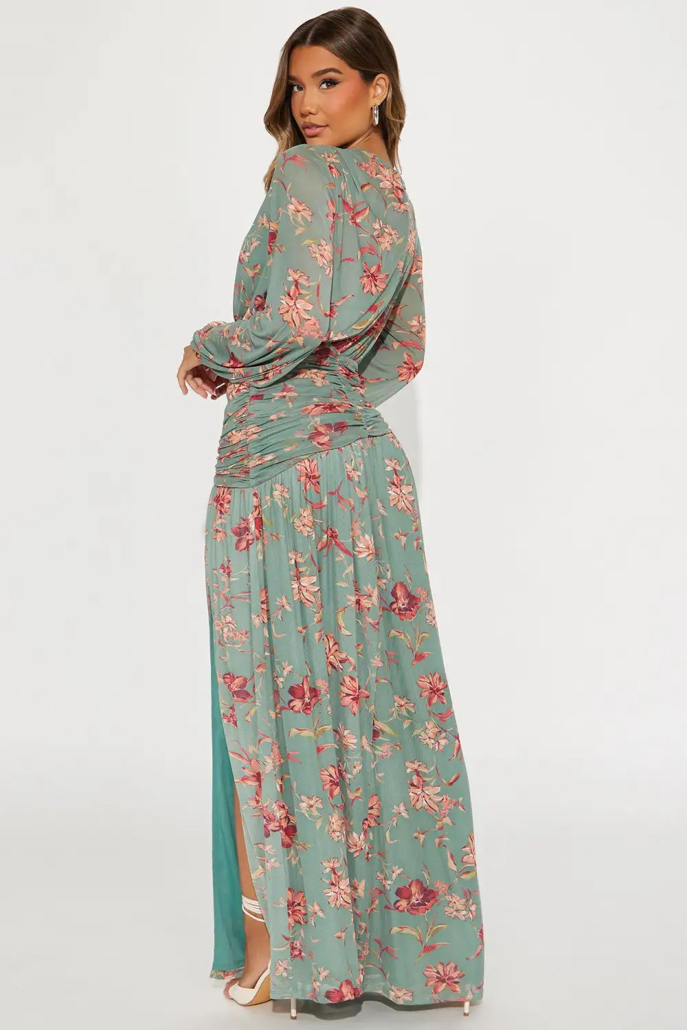 Farah Floral Maxi Dress - Sage