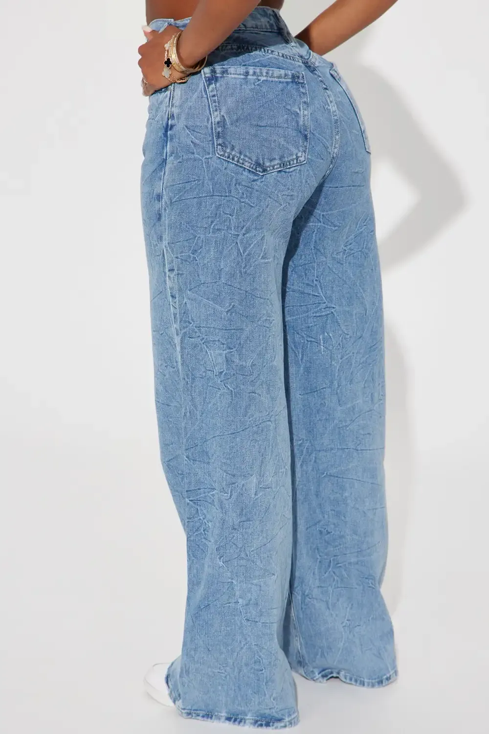Off Limits Non Stretch Wide Leg Jean - Medium Wash