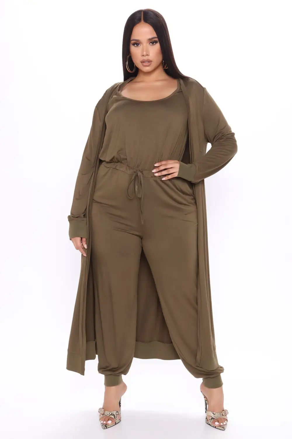 Journey Together 2 Pc Jumpsuit - Olive