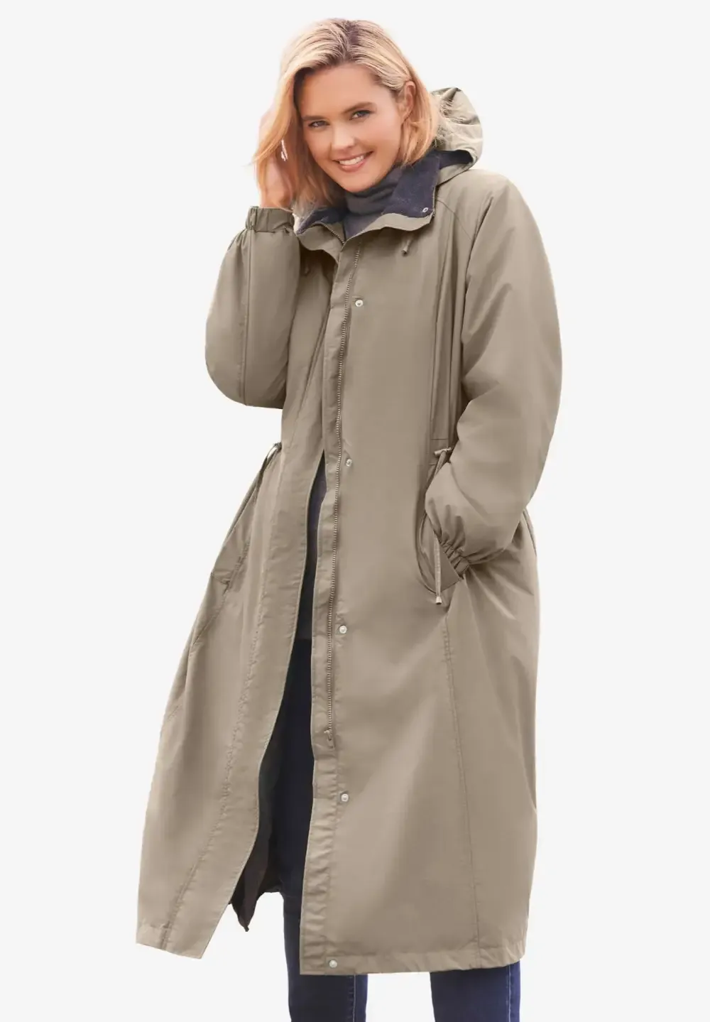 Long Hooded Taslon® Jacket
