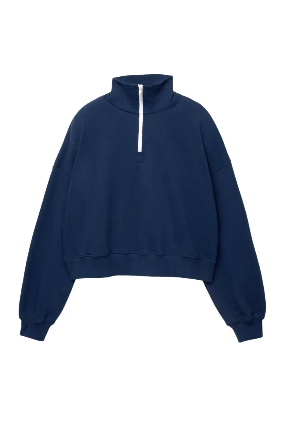 Sudadera cropped cuello cremallera