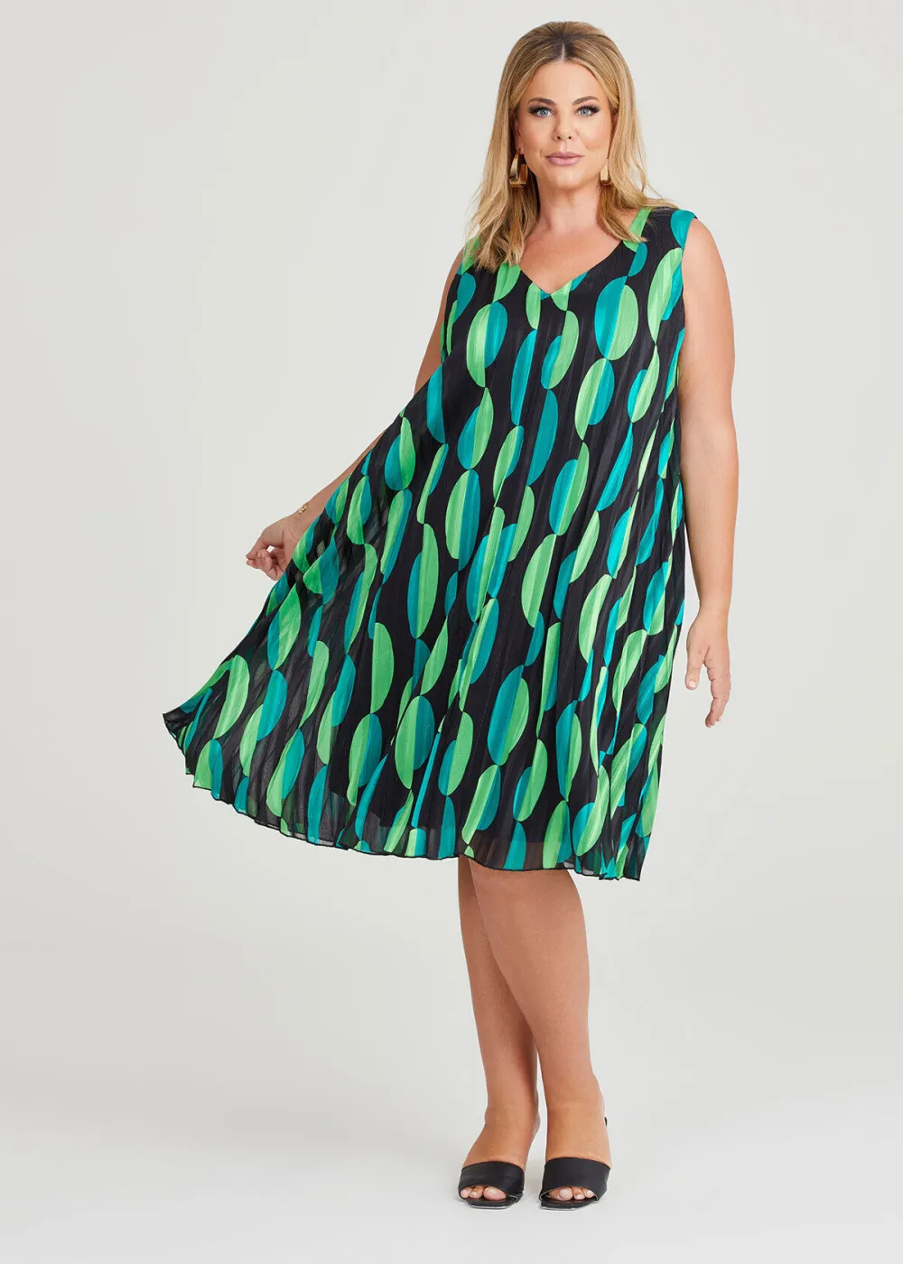 Adele Pleated Swing Dress