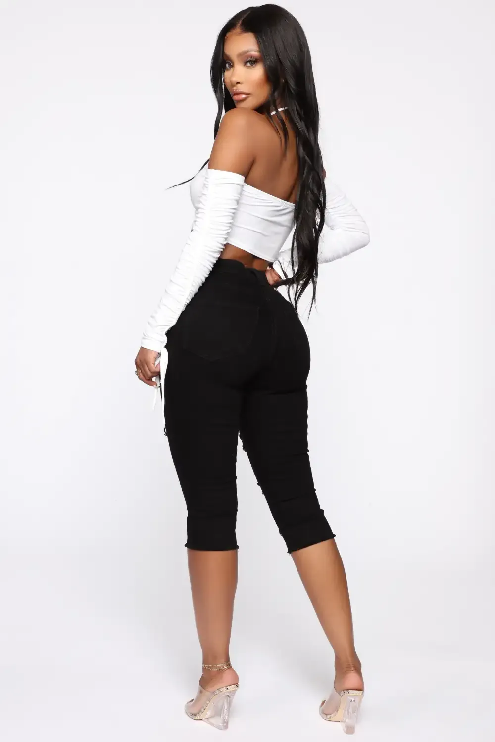 Live In My Denim Shorts - Black