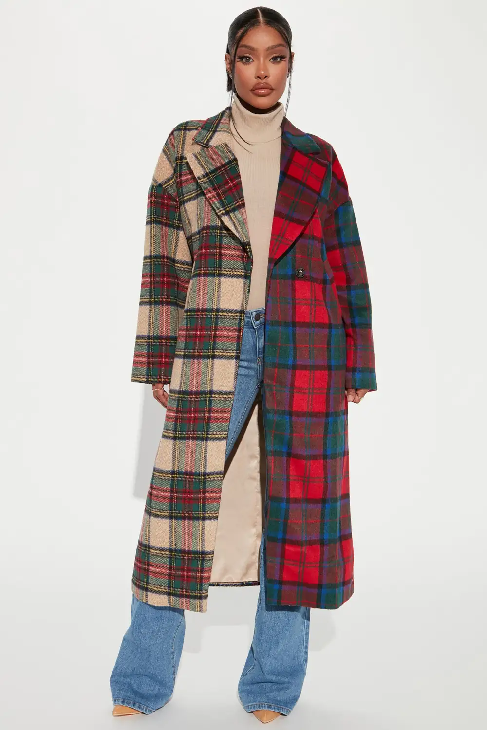 Strange Things Plaid Coat - Red/combo