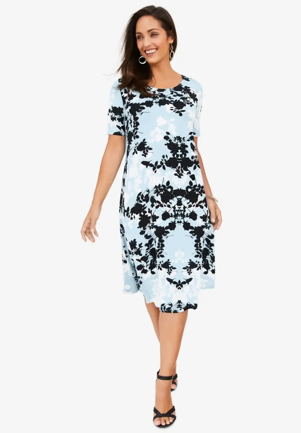 Stretch Knit A-Line Dress