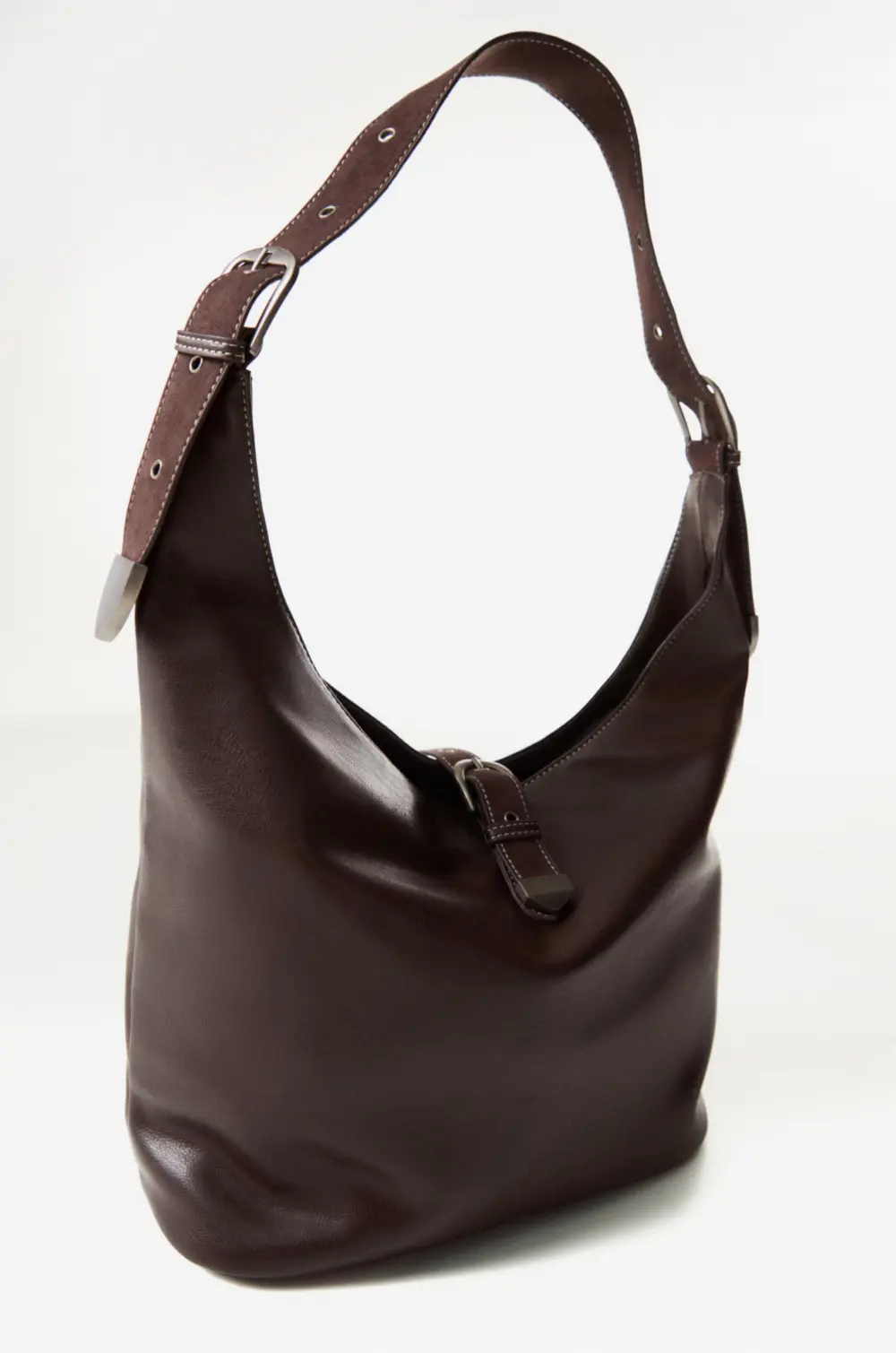 Bolso shopper hebilla efecto piel