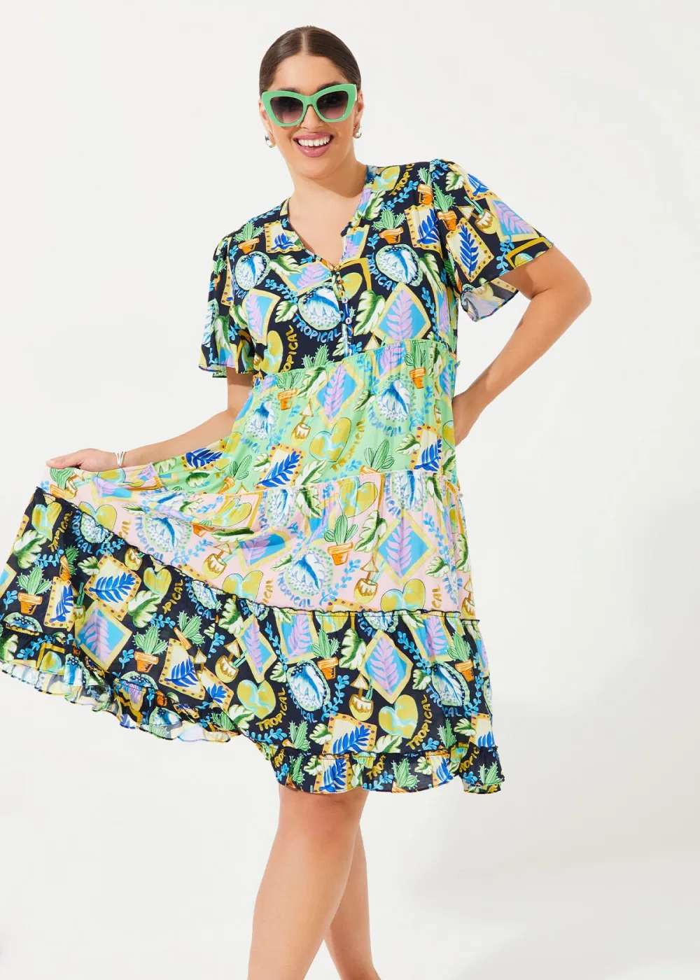Natural Tropical Mix Dress