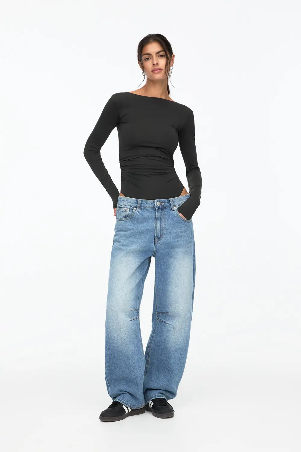 Open back polyamide bodysuit